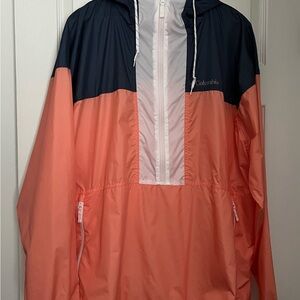 Columbia Coral and Navy Windbreaker